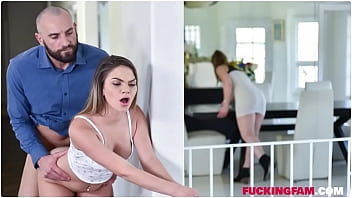 Athena Faris gives a suck bj to her step-father under the table