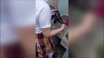 A youthful girl, a student, is caught in the act of cleaning her undergarments by her step-dad when no one else is around, showing a real homemade meeting