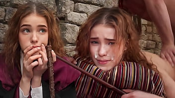 All-natural ginger-haired Hermione fights with a spell in homemade movie